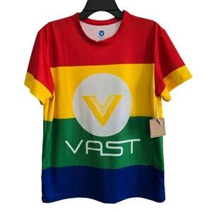 Pride Vast mens T-shirt Block Striped Size Small Surf Casual Short Sleeve